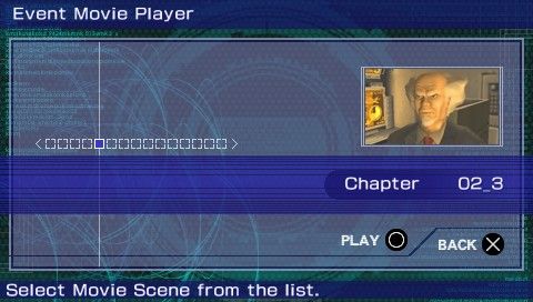 Ghost in the Shell: Stand Alone Complex (PSP) screenshot: Event movie player