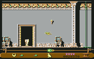 Eye of Horus (Commodore 64) screenshot: I used the toad to get an extra life and I have completed more of the picture