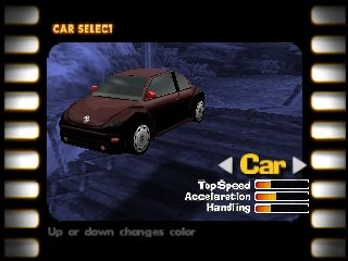 Beetle Adventure Racing! (Nintendo 64) screenshot: Car select