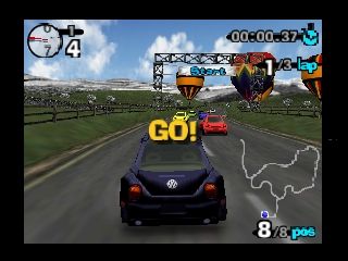 Beetle Adventure Racing! (Nintendo 64) screenshot: Starting the race.