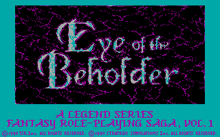 Eye of the Beholder (DOS) screenshot: Title Screen (CGA)