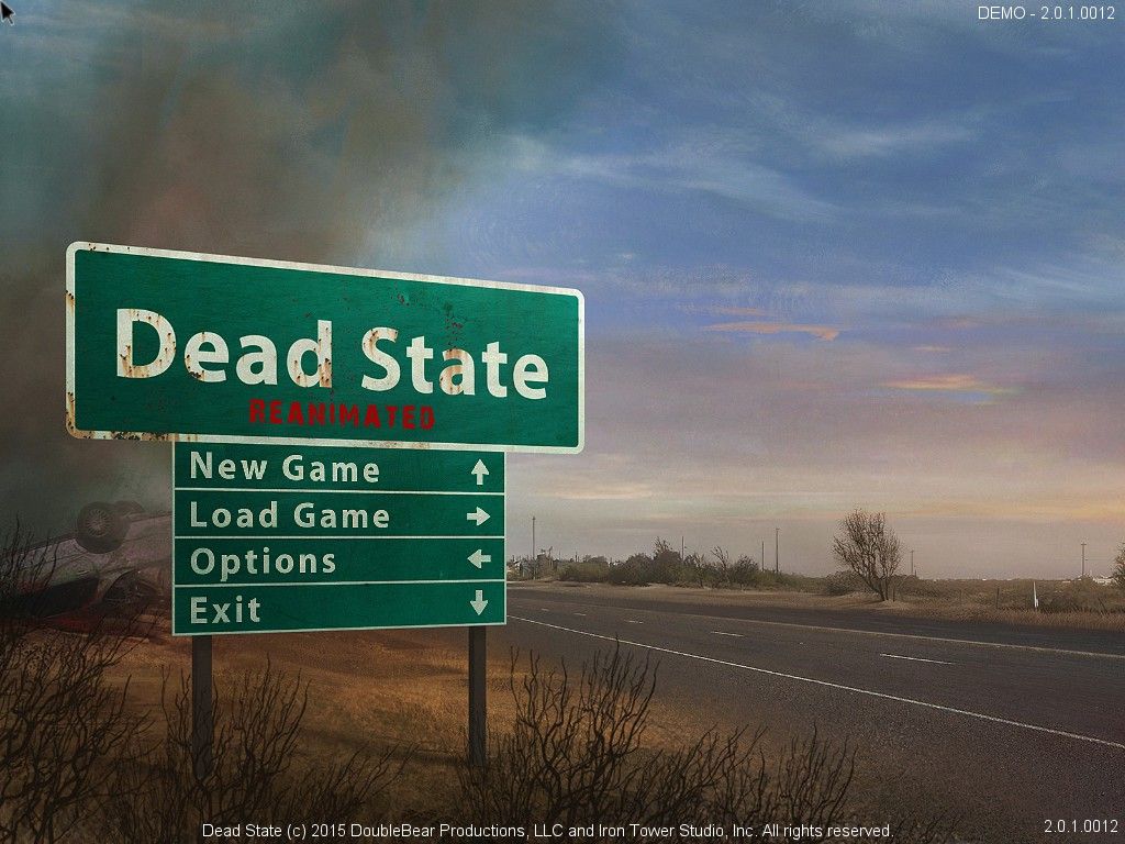 Dead State: Reanimated (Windows) screenshot: Title and main menu