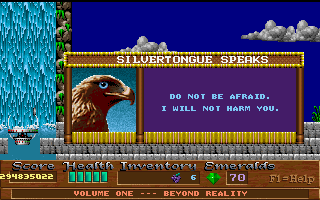 Xargon (DOS) screenshot: Hello Silvertounge. Please show me the ways of whatever it is you do.
