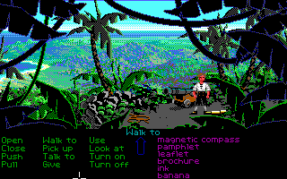 The Secret of Monkey Island (DOS) screenshot: The fort on Monkey Island (EGA version)