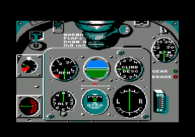 Spitfire '40 (Amstrad CPC) screenshot: The cockpit controls.