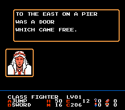 The Magic of Scheherazade (NES) screenshot: This guy can give you some useful hints