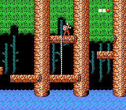 Rygar (NES) screenshot: Forest/water area