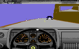 Test Drive (Commodore 64) screenshot: Racing...