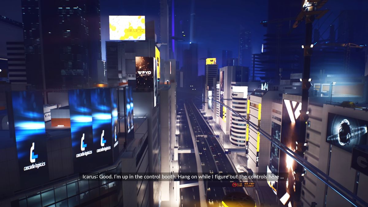 Mirror's Edge: Catalyst (PlayStation 4) screenshot: Nice view of the city at night