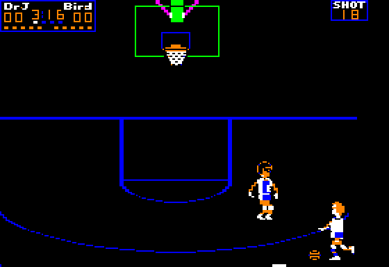 One-on-One (Apple II) screenshot: Playing the game