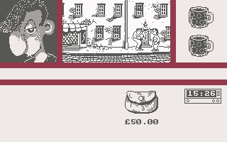 Sidewalk (Commodore 64) screenshot: Fighting with another Gang leader (UK)...