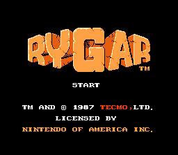 Rygar (NES) screenshot: Title screen