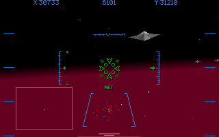 Eye of the Storm (DOS) screenshot: Engaging a potential threat (VGA)