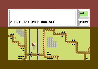 Pegasus Bridge (Commodore 64) screenshot: Platoon arrivals.