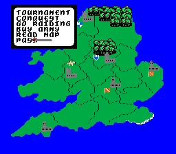 Defender of the Crown (NES) screenshot: Map.