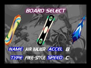 Air Boarder 64 (Nintendo 64) screenshot: Board select