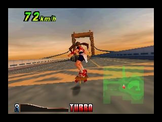 Air Boarder 64 (Nintendo 64) screenshot: Chris' free run on Sunset Island