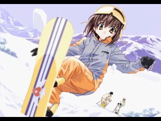 Sister Princess: Pure Stories (PlayStation) screenshot: Mamoru's CG gallery, skating scene