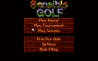Sensible Golf (DOS) screenshot: Main menu