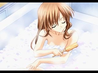 Sister Princess: Pure Stories (PlayStation) screenshot: Sakuya's CG gallery, taking a bath