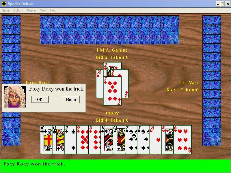 Spade Windows Screenshot of MVP Spades Deluxe (Windows, 1996) - MobyGames