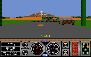Hard Drivin' II (Atari ST) screenshot: Racing