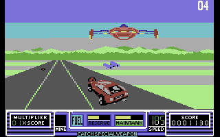 RoadBlasters (Commodore 64) screenshot: Getting a better gun