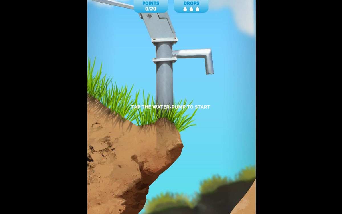 One Drop of Life (Windows Apps) screenshot: Click the water pump to start the game.