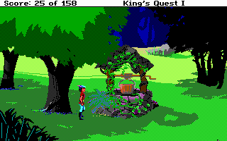 Roberta Williams' King's Quest I: Quest for the Crown (DOS) screenshot: The well. (EGA)