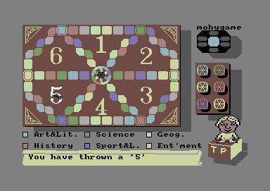 Trivial Pursuit (Commodore 64) screenshot: I threw a 5.