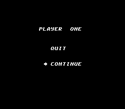 Wolverine (NES) screenshot: Quit or continue?