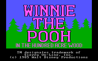 Winnie the Pooh in the Hundred Acre Wood (DOS) screenshot: Title Screen PCjr/Tandy Graphics