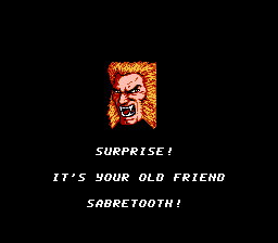 Wolverine (NES) screenshot: Surprise! It's your old friend Sabretooth!