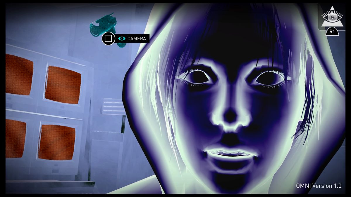 République (PlayStation 4) screenshot: Episode 2 - Time to switch from her smartphone to room cameras again