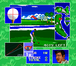 Chi Chi's Pro Challenge Golf (Genesis) screenshot: Choose where to make contact with the ball.