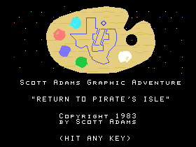 Return to Pirate's Isle (TI-99/4A) screenshot: Title screen