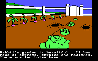 Winnie the Pooh in the Hundred Acre Wood (DOS) screenshot: Rabbit's Garden PCjr/Tandy Graphics