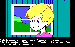Winnie the Pooh in the Hundred Acre Wood (DOS) screenshot: Christopher Robin PCjr/Tandy Graphics