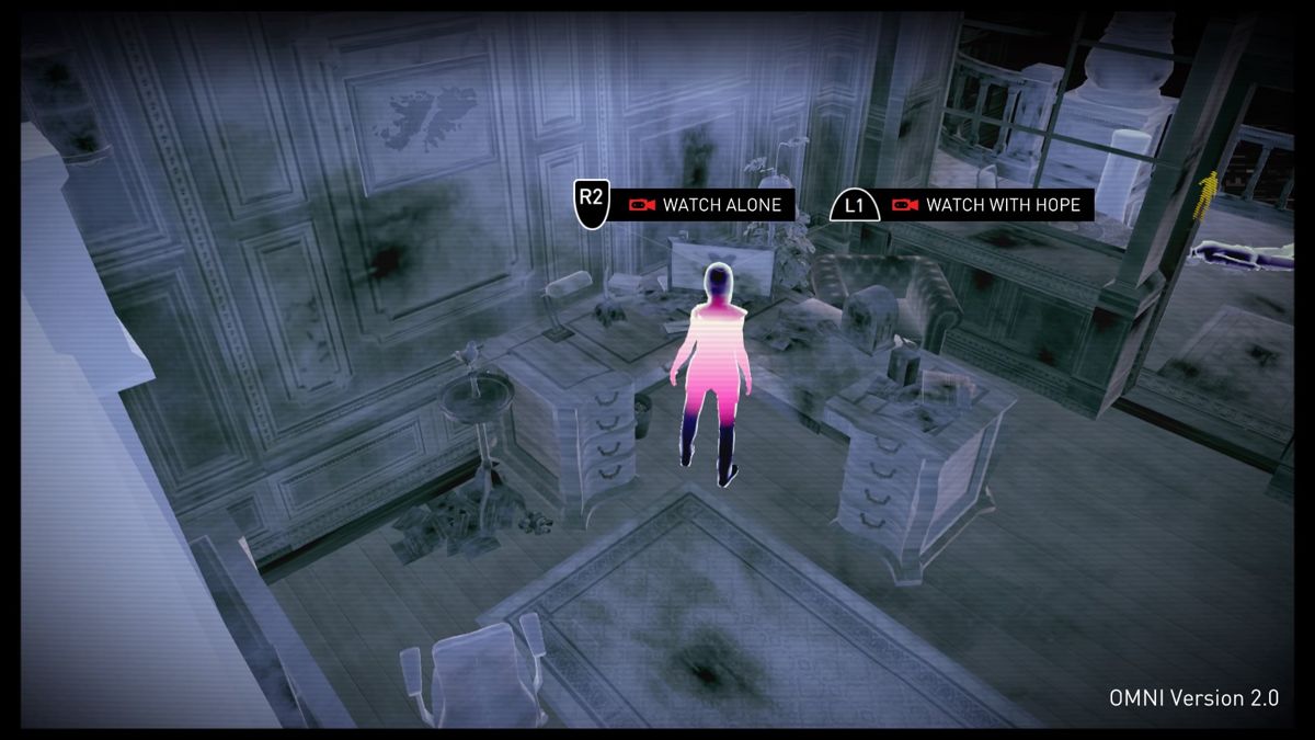 République (PlayStation 4) screenshot: Episode 2 - You can find out what happened to librarian alone, or watch it together with Hope