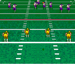 Pro Quarterback (Genesis) screenshot: The ball is in midair.