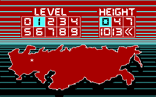 Tetris (DOS) screenshot: Select the Level (CGA)