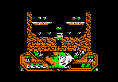 Captain Dynamo (Amstrad CPC) screenshot: Beaming in.