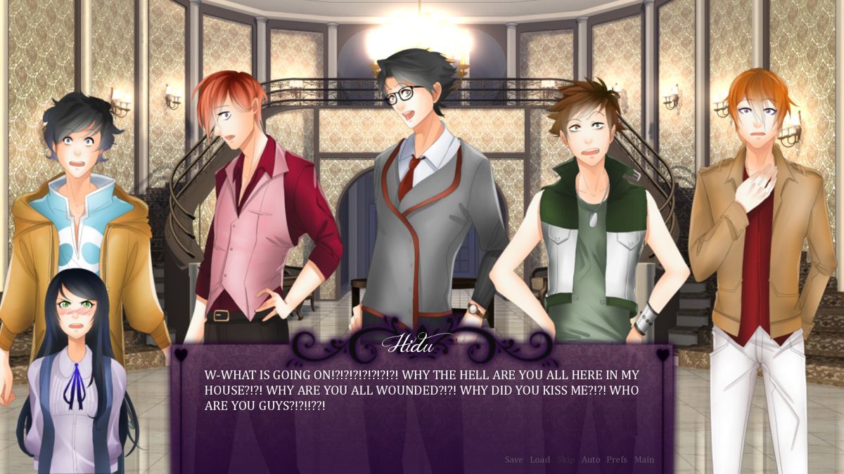 Seduce Me (Windows) screenshot: FIVE guys at once... no girl should have to handle THAT.