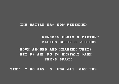 The Bulge: Battle for Antwerp (Commodore 64) screenshot: Final outcome of the battle