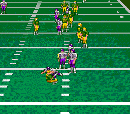Pro Quarterback (Genesis) screenshot: Tackled.