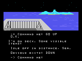 Return to Pirate's Isle (TI-99/4A) screenshot: Found an island!