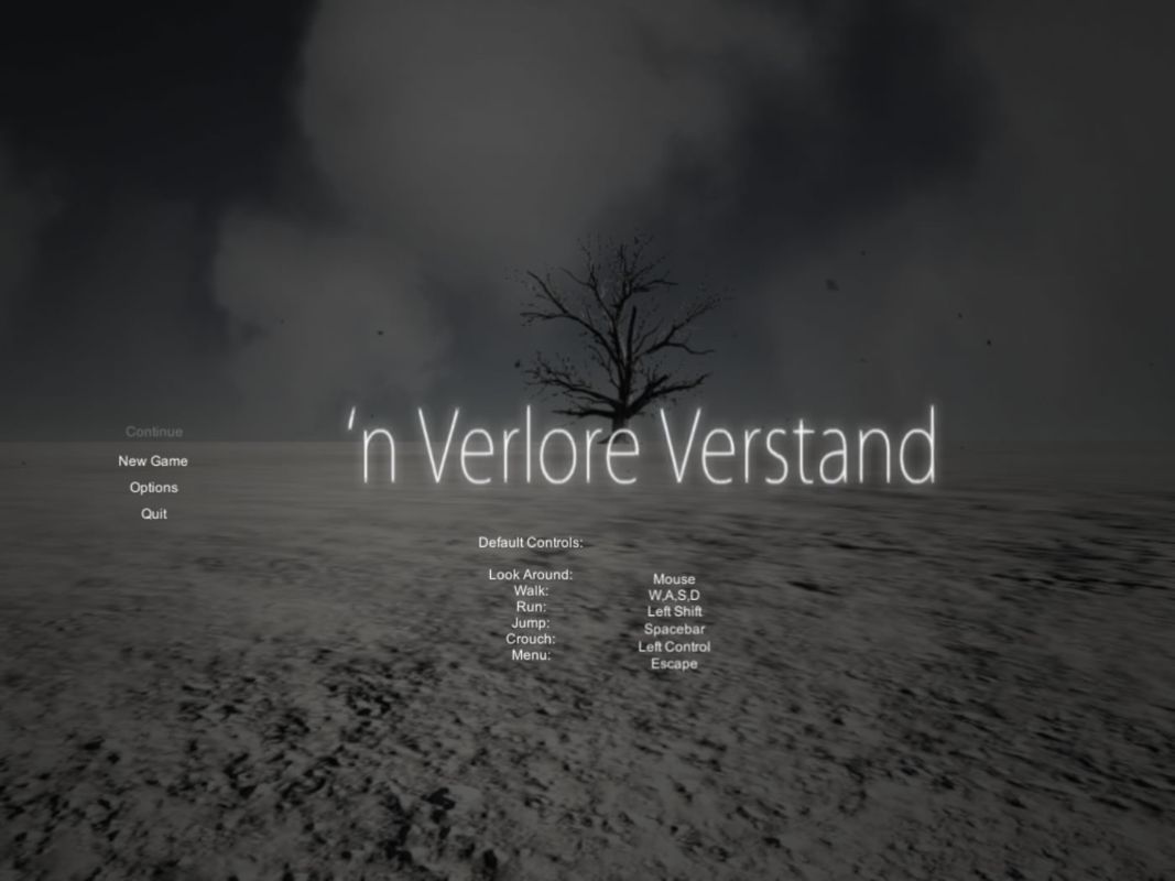 'n Verlore Verstand (Windows) screenshot: Main menu