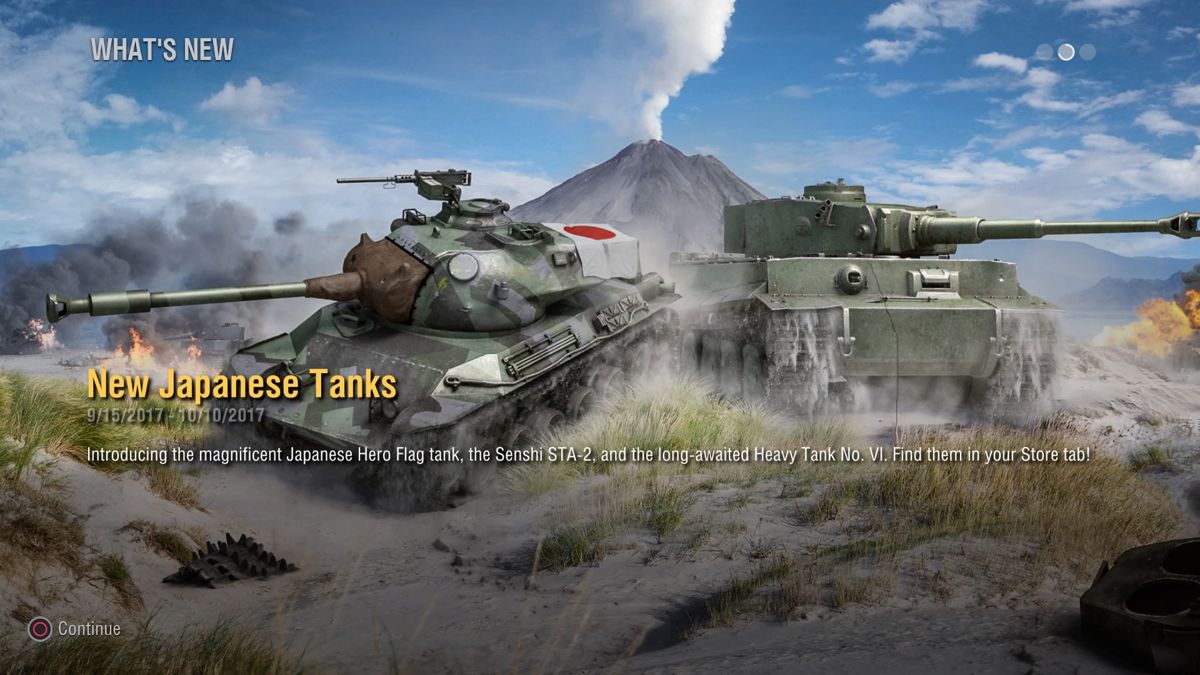 World of Tanks: Senshi STA-2 Ultimate (PlayStation 4) screenshot: Japanese Senshi tank unveiled and announced in the news part during game loading