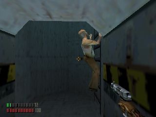 Turok 3: Shadow of Oblivion (Nintendo 64) screenshot: Finding a survivor.