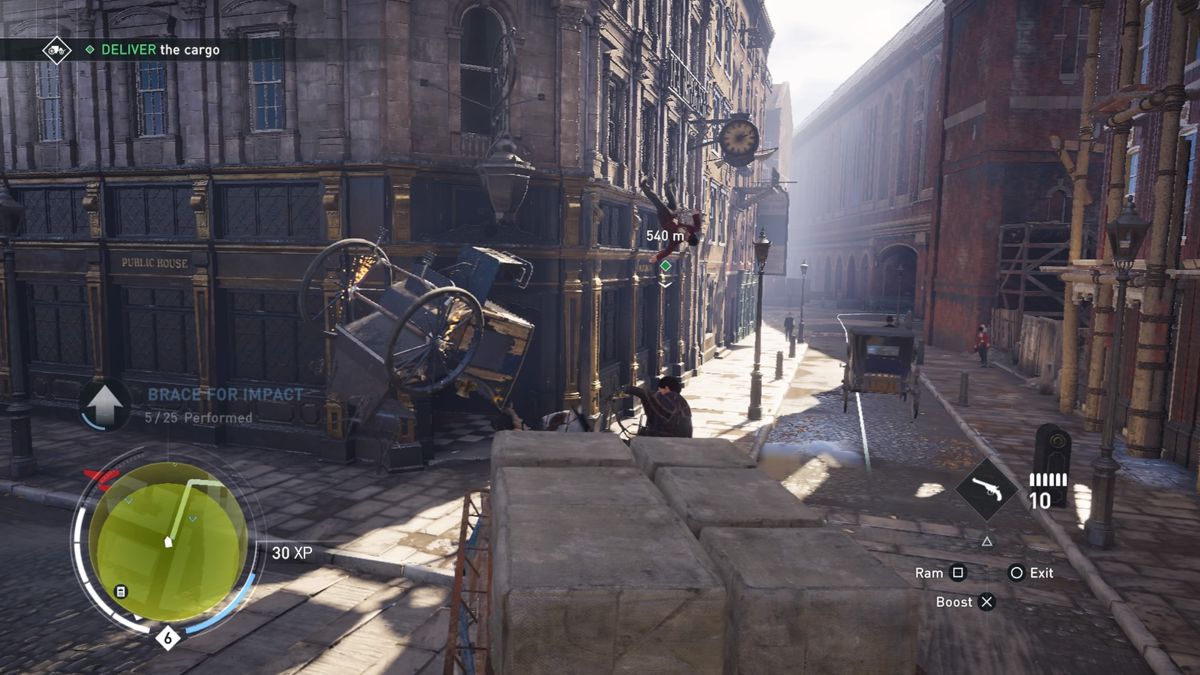 Assassin's Creed: Syndicate (PlayStation 4) screenshot: Enemy carriages can be destroyed